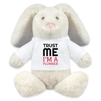 Plombier / Plomberie / Travail / Métier / Job - Lapin en peluche recyclé MiniFeet® Crème - blanc - Devant