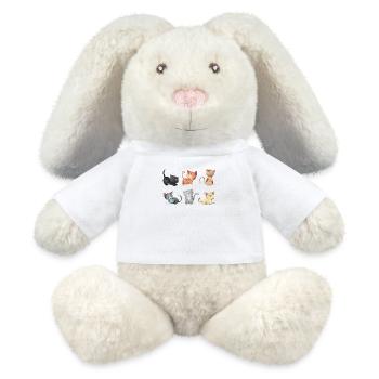 Illustration de chats - Lapin en peluche recyclé MiniFeet® Crème - blanc - Devant
