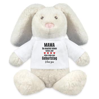 Mama Glückwunsch Geburtstag gratulieren Baby Kind - MiniFeet® RecycelHase® Creme - Weiß - Vorne