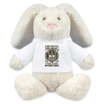 Nordic scandinavia retro viking mystical mythology - MiniFeet® RecycelHase® Bunny Cream - white - Front