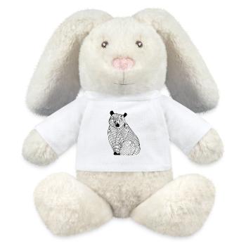 Lines art animal bear - MiniFeet® RecycelHase® Bunny Cream - white - Front