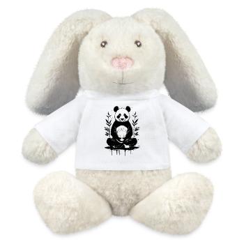 - Panda zen - - Lapin en peluche recyclé MiniFeet® Crème - blanc - Devant
