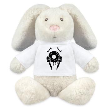 mic music symbol - MiniFeet® RecycelHase® Creme - Weiß - Vorne