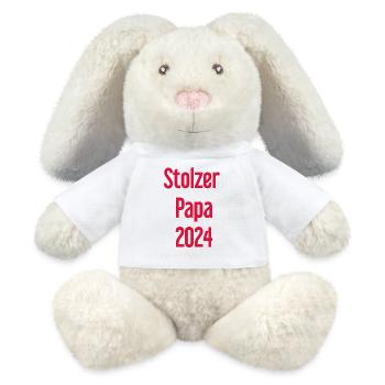 Proud Dad 2024 – for new fathers - MiniFeet® RecycelHase® Bunny Cream - white - Front