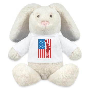 Cheerleading USA Flag - MiniFeet® RecycelHase® Bunny Cream - white - Front