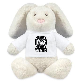Schwere Tage Schwere Gewichte Motivation Gym Liebhaber Gif - MiniFeet® RecycelHase® Creme - Weiß - Vorne