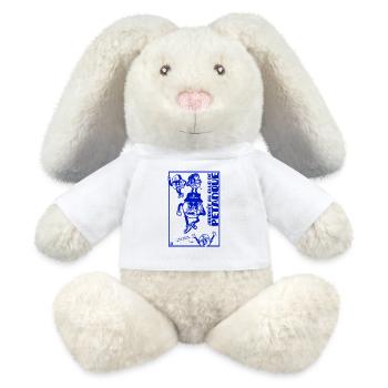 Journée au club de pétanque - style sud - Lapin en peluche recyclé MiniFeet® Crème - blanc - Devant