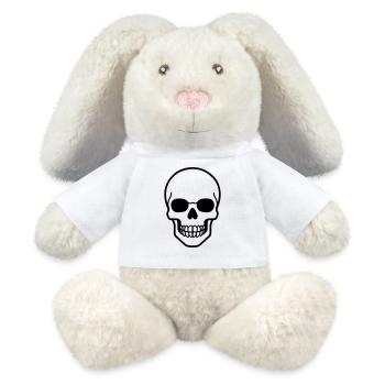 Bande dessinée squelette - Lapin en peluche recyclé MiniFeet® Crème - blanc - Devant