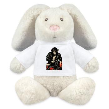 Chimp Drummer in Leather Jacket - MiniFeet® RecycelHase® Bunny Cream - white - Front
