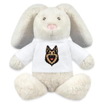 Conception du berger allemand - Lapin en peluche recyclé MiniFeet® Crème - blanc - Devant
