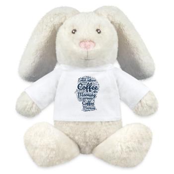 The heart of coffee: morning typography - MiniFeet® RecycelHase® Bunny Cream - white - Front