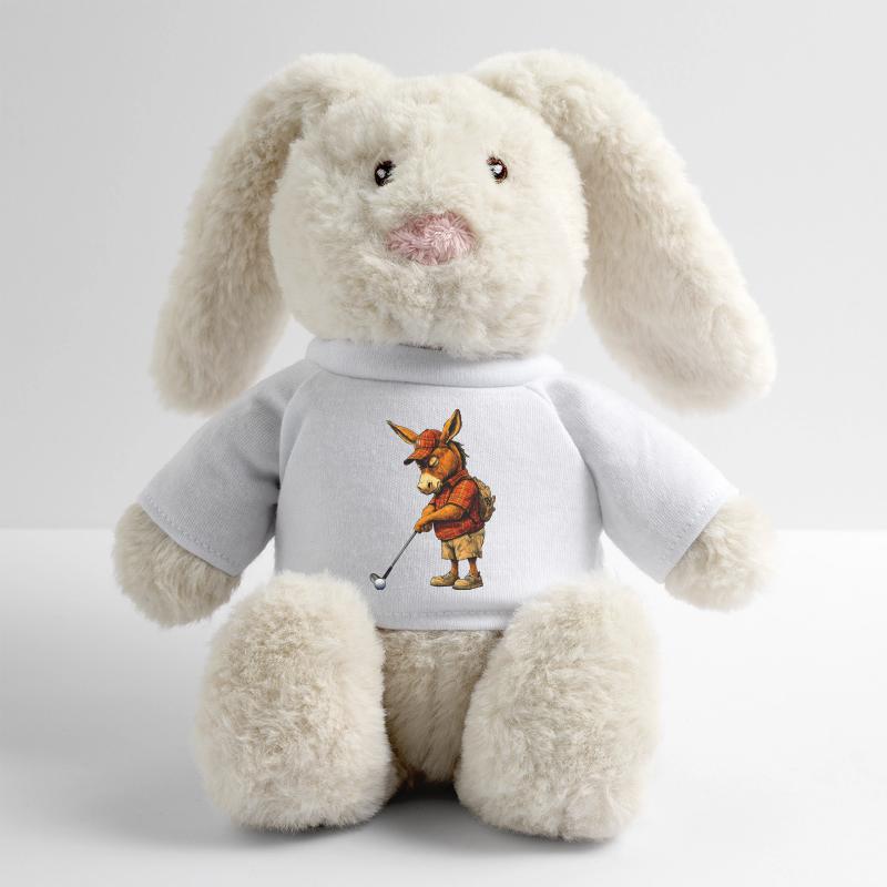 Âne de golf Lapin en peluche recyclé MiniFeet® Crème