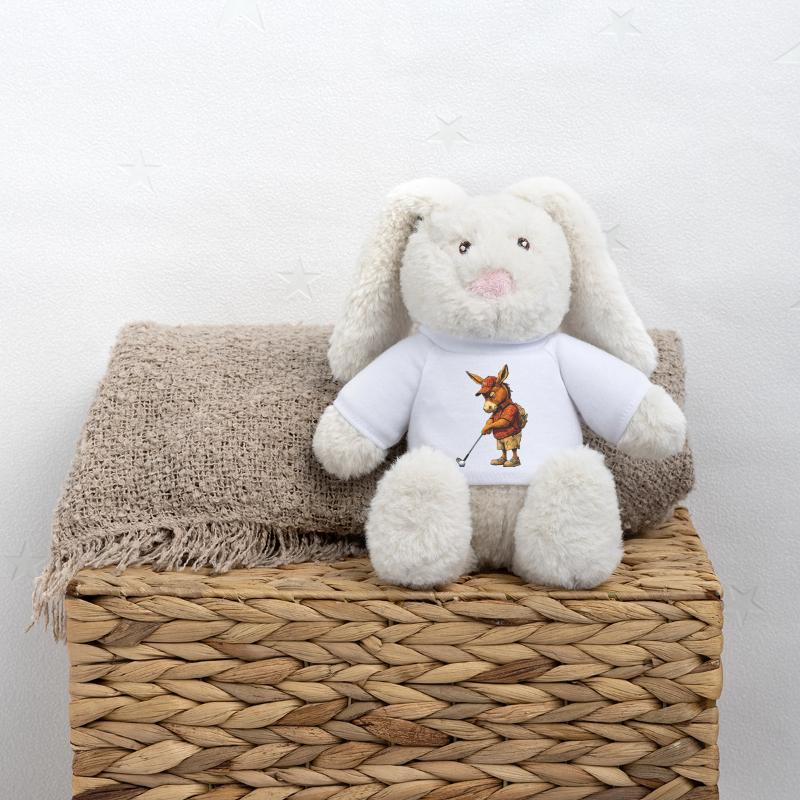 Âne de golf Lapin en peluche recyclé MiniFeet® Crème