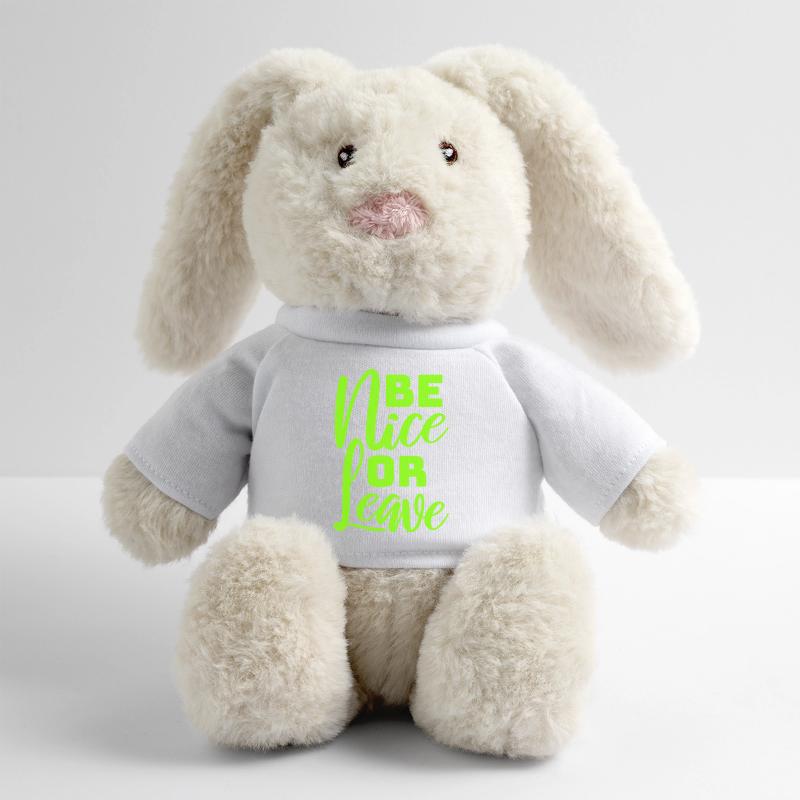 Be Nice Or Leave Funny Statement Attitude Saying MiniFeet® RecycelHase® Bunny Cream