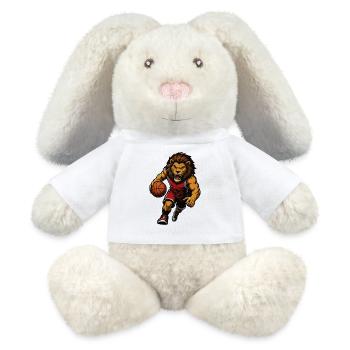Lion Basketball Mascot - MiniFeet® RecycelHase® Bunny Cream - white - Front