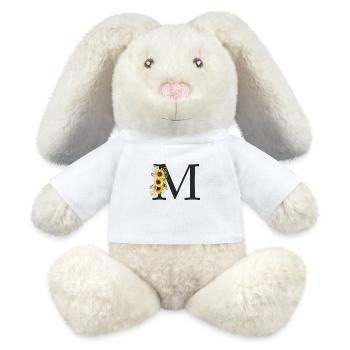 M Monogram Sunflowers - MiniFeet® RecycelHase® Bunny Cream - white - Front