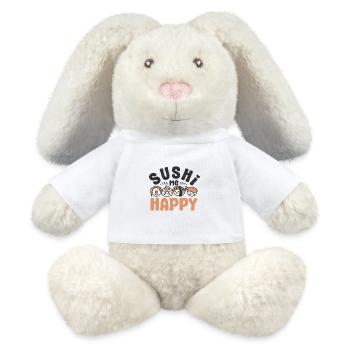 Japanese Food Lover Sushi Me Happy Sushi - MiniFeet® RecycelHase® Creme - Weiß - Vorne