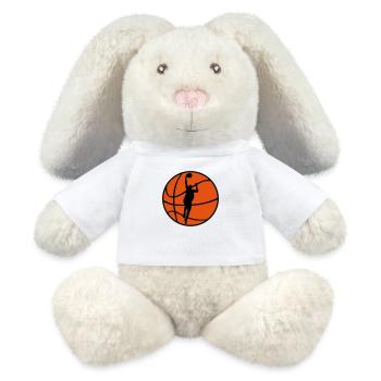 Basketball & Basketball Player - Lapin en peluche recyclé MiniFeet® Crème - blanc - Devant