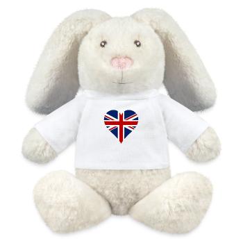 Great Britain Flag Heart - MiniFeet® RecycelHase® Bunny Cream - white - Front