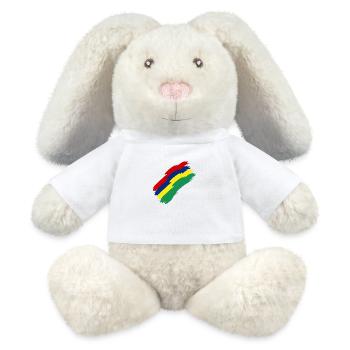 Mauritius Flag Colors - MiniFeet® RecycelHase® Bunny Cream - white - Front