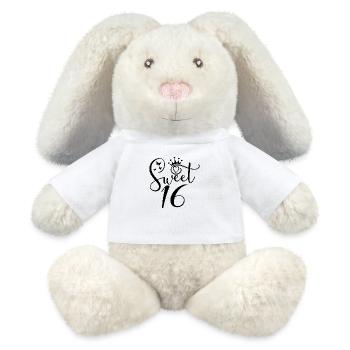 Sweet Sixteen Mignon cadeau de 16 ans - Lapin en peluche recyclé MiniFeet® Crème - blanc - Devant