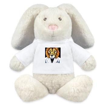 Lion in suit Hipster animals Manager Business Chef - MiniFeet® RecycelHase® Bunny Cream - white - Front