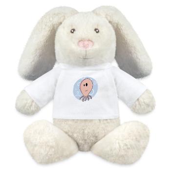 Mer / Eté / Poulpe / Poulpe / Calmar - Lapin en peluche recyclé MiniFeet® Crème - blanc - Devant