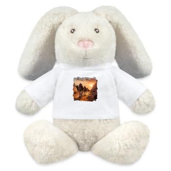 Les chameaux peuvent transporter jusqu’à 400 kilogrammes de charge - Lapin en peluche recyclé MiniFeet® Crème - blanc - Devant