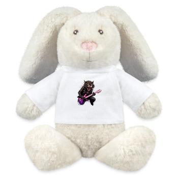 Pets, Cute, Cat, Animal, Cat, Funny Music, Guitar - MiniFeet® RecycelHase® Bunny Cream - white - Front