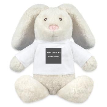 Ne me parle pas, pas d’humeur - Lapin en peluche recyclé MiniFeet® Crème - blanc - Devant