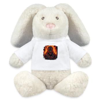cadeau d’anniversaire règne animal dos argenté nature - Lapin en peluche recyclé MiniFeet® Crème - blanc - Devant