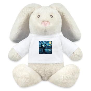 loch ness monster, nessie, van gogh, sternenacht - MiniFeet® RecycelHase® Creme - Weiß - Vorne
