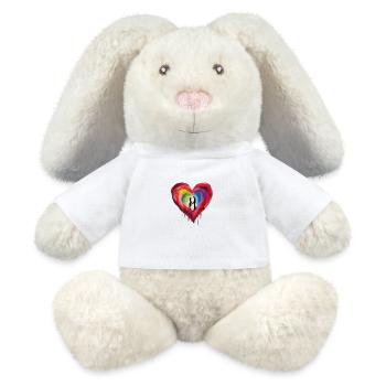 Heart people - MiniFeet® RecycelHase® Bunny Cream - white - Front