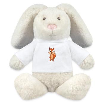 Erschrockenes Eichhörnchen mit großen Augen Karikatur - MiniFeet® RecycelHase® Creme - Weiß - Vorne