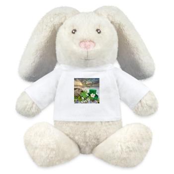 Saint patrick - Lapin en peluche recyclé MiniFeet® Crème - blanc - Devant