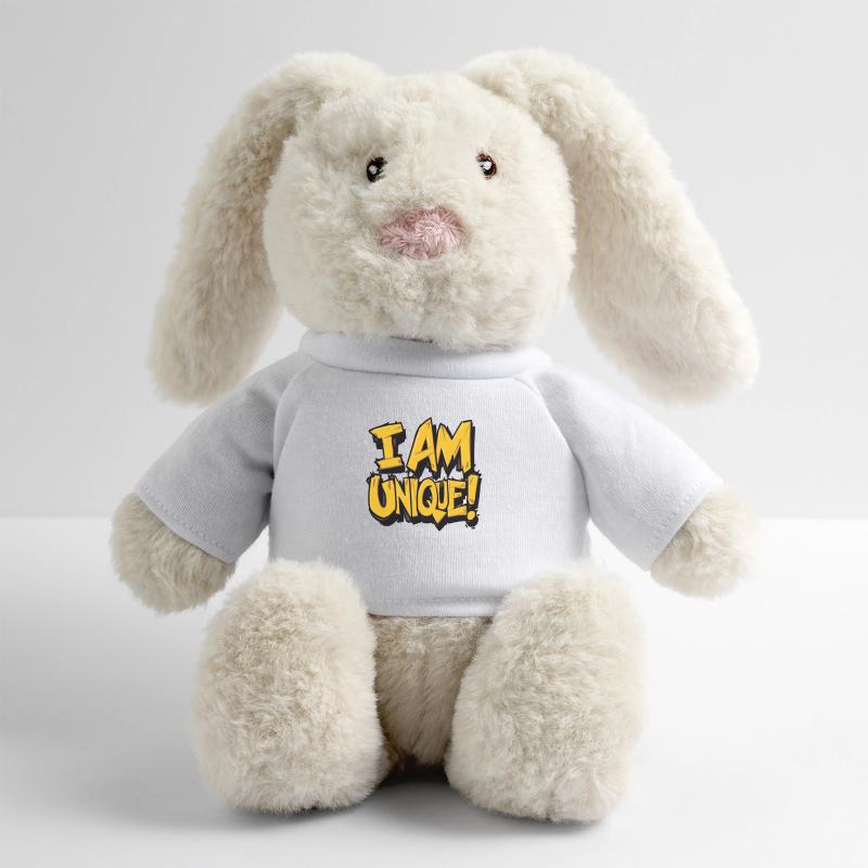 Ich bin einzigartig denke positiv selbstbewusst MiniFeet® RecycelHase® Creme