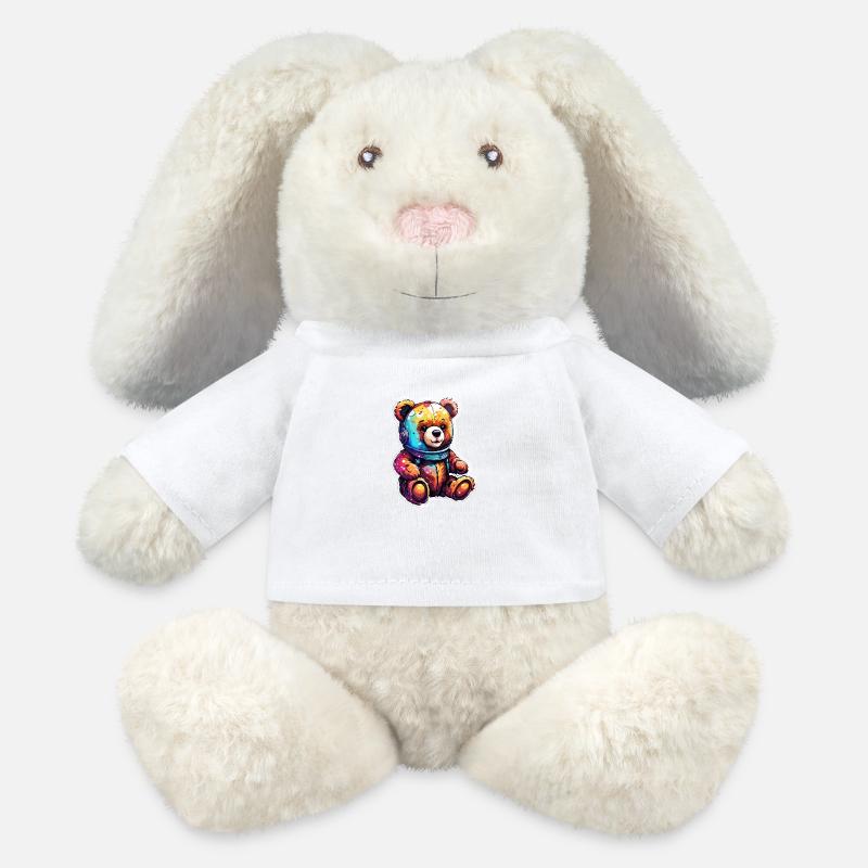 Teddybär / Kuscheltier / Stofftier / Geschenkidee - MiniFeet® RecycelHase® Creme - Weiß