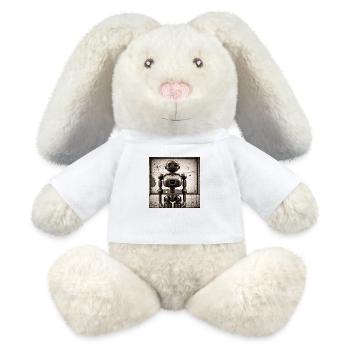 Vintage-Roboter - MiniFeet® RecycelHase® Creme - Weiß - Vorne