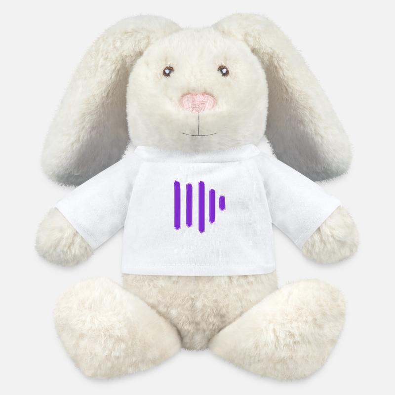 Lila Farbbalken - MiniFeet® RecycelHase® Creme - Weiß