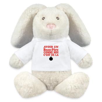 Beau Père DE LA BOMBE - Lapin en peluche recyclé MiniFeet® Crème - blanc - Devant