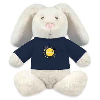 Sommersonne, Palme und Sonnenschirm - MiniFeet® RecycelHase® Creme - French Navy - Vorne