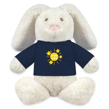 Genieße das Leben - MiniFeet® RecycelHase® Creme - French Navy - Vorne