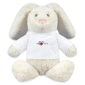 battement de cœur Turquie - Lapin en peluche recyclé MiniFeet® Crème - blanc - Devant