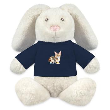 Bengalkatze Wasserfarben - MiniFeet® RecycelHase® Creme - French Navy - Vorne