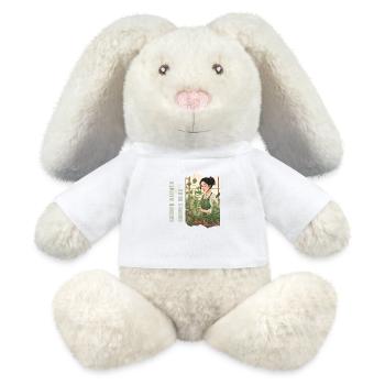Pouce vert, cœur vert - Lapin en peluche recyclé MiniFeet® Crème - blanc - Devant
