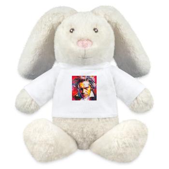 Beethoven n°1 - Lapin en peluche recyclé MiniFeet® Crème - blanc - Devant