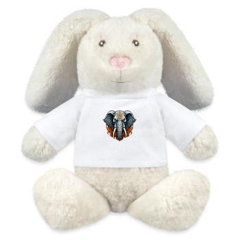 Wild angry pugnacious combative elephant - MiniFeet® RecycelHase® Bunny Cream - white - Front