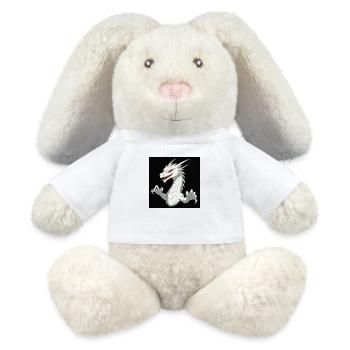 Dragon blanc brillant - Lapin en peluche recyclé MiniFeet® Crème - blanc - Devant
