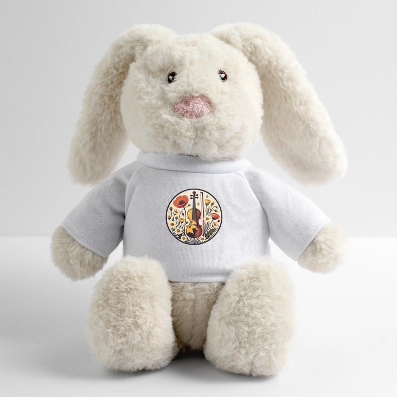 Violon Lapin en peluche recyclé MiniFeet® Crème
