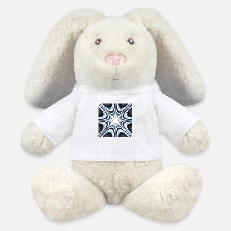 Abstrait avec différentes formes et motifs - Lapin en peluche recyclé MiniFeet® Crème - blanc